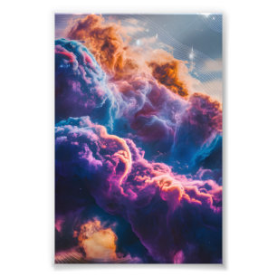 Abstrakte Weltraum-Nebel-Kunst - Farbkosmos Fotodruck