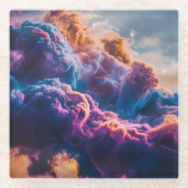 Abstrakte Weltraum-Nebel-Kunst - Farbkosmos Glasuntersetzer