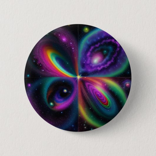 Abstrakte Weltraumkunst Button (Vorderseite)