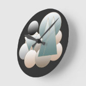 Abstrakte Weltraumkunst futuristisches Planet-Syst Runde Wanduhr (Winkel)