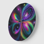 Abstrakte Weltraumkunst Große Wanduhr (Winkel)