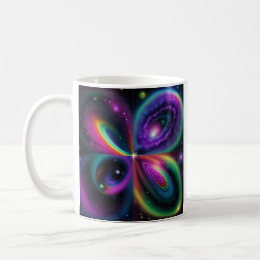 Abstrakte Weltraumkunst Kaffeetasse (Links)