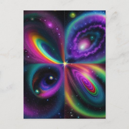 Abstrakte Weltraumkunst Postkarte (Vorderseite)