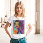 Abstrakte Whimsical Face Farbenfrohe Künstlerische T-Shirt