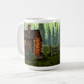 Abstrakte Whimsical Kleine Jagdhütte Kaffeetasse (Vorderseite Links)