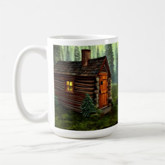 Abstrakte Whimsical Kleine Jagdhütte Kaffeetasse (Links)
