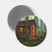 Abstrakte Whimsical Kleine Jagdhütte Magnet (Vorderseite/Rückseite)