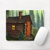 Abstrakte Whimsical Kleine Jagdhütte Mousepad (Mit Mouse)