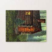 Abstrakte Whimsical Kleine Jagdhütte Puzzle (Horizontal)