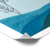 Abstrakte Whimsical Modern Mountain Sun Poster (Ecke)