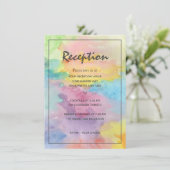 Abstrakte Whimsikfarbener Empfang Begleitkarte (Stehend Vorderseite)