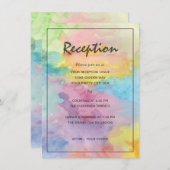 Abstrakte Whimsikfarbener Empfang Begleitkarte (Vorne/Hinten)