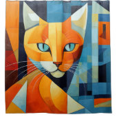 Abstrakte Whiskys: Orange Cat Duschvorhang (Vorderseite)