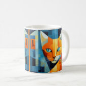 Abstrakte Whiskys: Orange Cat Kaffeetasse (VorderseiteRechts)