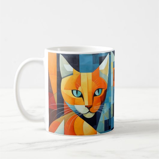 Abstrakte Whiskys: Orange Cat Kaffeetasse (Links)