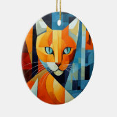 Abstrakte Whiskys: Orange Cat Keramik Ornament (Rechts)