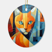 Abstrakte Whiskys: Orange Cat Keramik Ornament (Links)