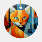 Abstrakte Whiskys: Orange Cat Keramik Ornament (Hinten)