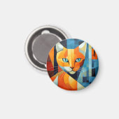 Abstrakte Whiskys: Orange Cat Magnet (Vorderseite/Rückseite)