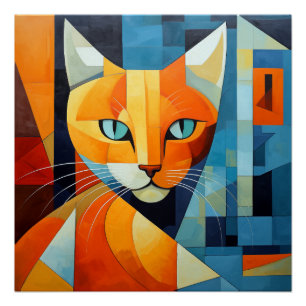 Abstrakte Whiskys: Orange Cat Poster