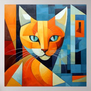 Abstrakte Whiskys: Orange Cat Poster