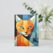 Abstrakte Whiskys: Orange Cat Postkarte (Stehend Vorderseite)