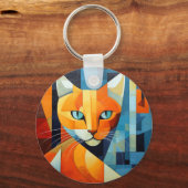 Abstrakte Whiskys: Orange Cat Schlüsselanhänger (Rückseite)