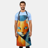 Abstrakte Whiskys: Orange Cat Schürze (Getragen)