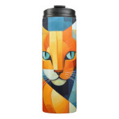 Abstrakte Whiskys: Orange Cat Thermosbecher (Vorderseite)