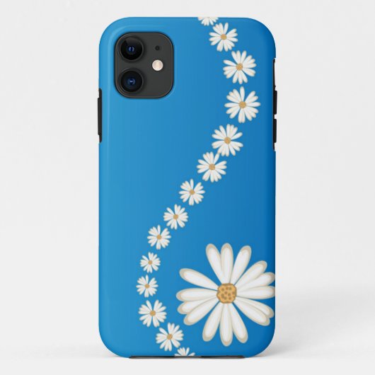 Abstrakte White Daisies auf Blue iPhone 5 Fall Case-Mate iPhone Hülle (Rückseite)
