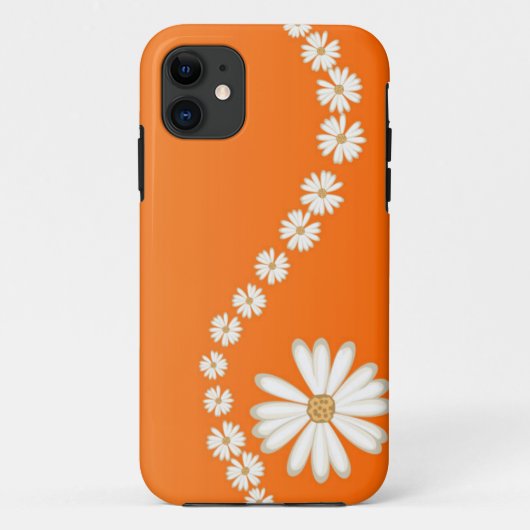 Abstrakte White Daisies auf Orange iPhone 5 Fall Case-Mate iPhone Hülle (Rückseite)