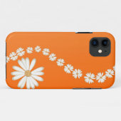 Abstrakte White Daisies auf Orange iPhone 5 Fall Case-Mate iPhone Hülle (Rückseite (Horizontal))