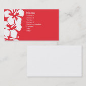 Abstrakte White Hibiskus Blume über Rot Visitenkarte (Vorne/Hinten)