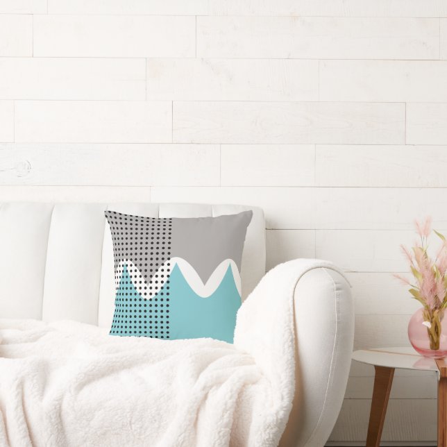 Abstrakte Wiggles Kissen (Liege)