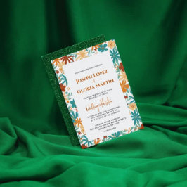 Abstrakte Wildblume Chic Bold Bright Boho Hochzeit Einladung