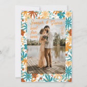 Abstrakte Wildblume Chic Bold Bright Boho Hochzeit Einladung (Rückseite)