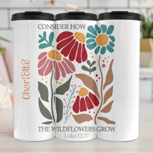 Abstrakte Wildblume Christliche Kunst Thermosbecher