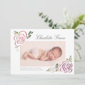 Abstrakte Wildblume Foto Geburtsjahr Ankündigung (Stehend Vorderseite)