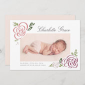 Abstrakte Wildblume Foto Geburtsjahr Ankündigung (Vorne/Hinten)