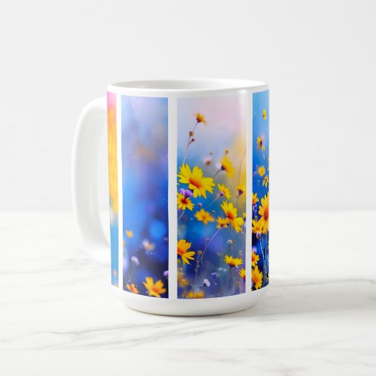 Abstrakte Wildblume Kaffeetasse (Vorderseite Links)
