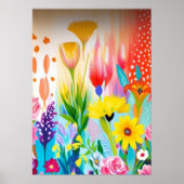 Abstrakte Wildblume Poster (Vorne)