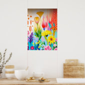 Abstrakte Wildblume Poster (Küche)