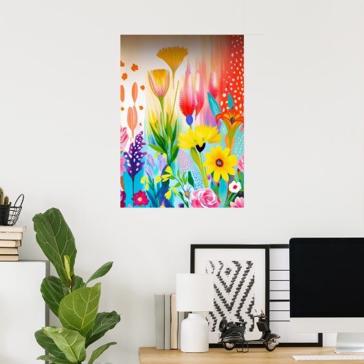 Abstrakte Wildblume Poster (Heimbüro)