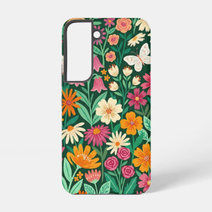 Abstrakte Wildblumen Schmetterlinge Samsung Cases Galaxy Hülle