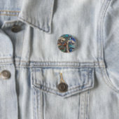 Abstrakte wilde Baum Blues und Grüntöne Button (Beispiel)