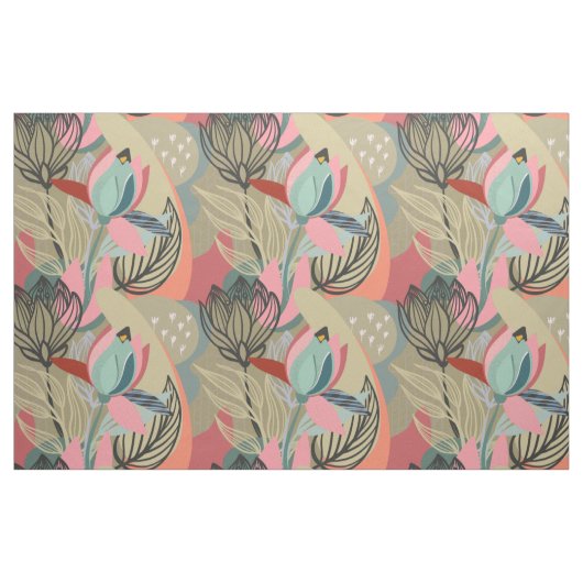 Abstrakte wilde Rose Stoff (Fat Quarter (45,7 x 55,9 cm))