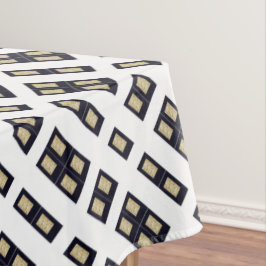 Abstrakte Windows-Goldschwarz-Tischdecke Tischdecke