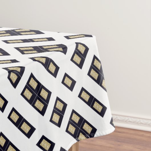 Abstrakte Windows-Goldschwarz-Tischdecke Tischdecke (Beispiel)