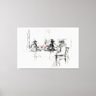 Abstrakte Wine Dinner Scene - Leinwanddruck