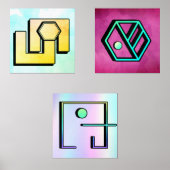 Abstrakte Winkel Bilderwand Sets (Vorderseite)